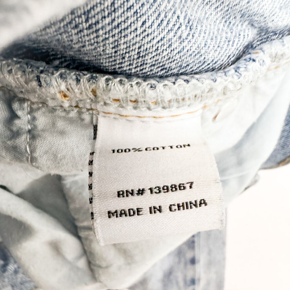 Princess Polly Assymetric Button Front Straight Light Wash Denim Jeans Size 0 - Picture 6 of 9